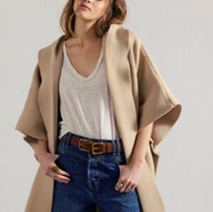 NWOT Free People Hooded Duster Cape Sweater